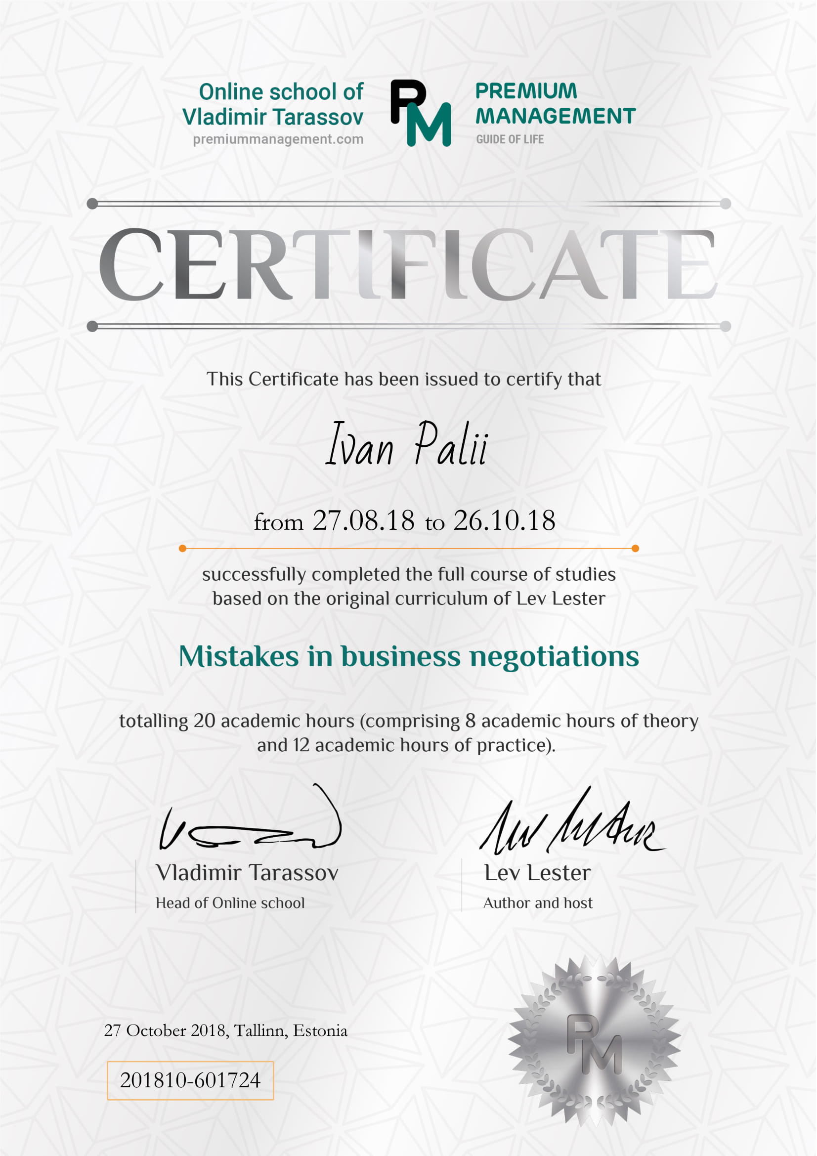 ivan palii mistakes in business negotiations