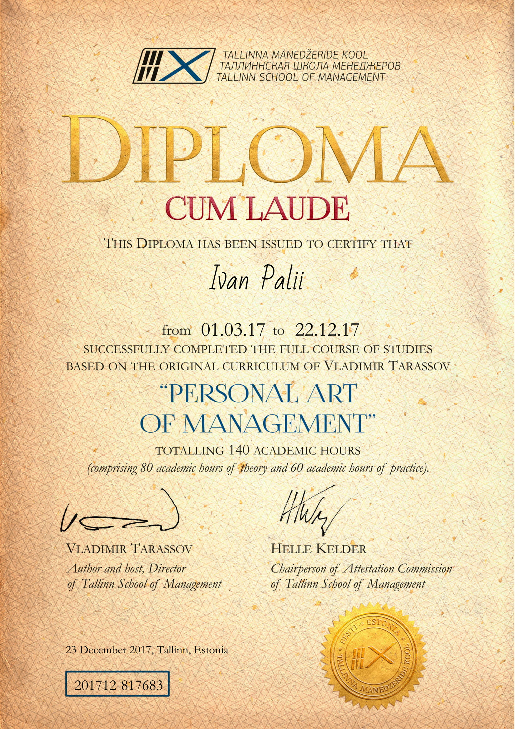 ivan palii personal management art