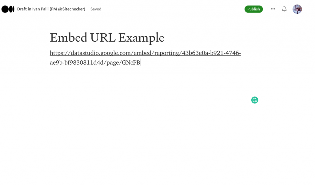 data studio report embed url example