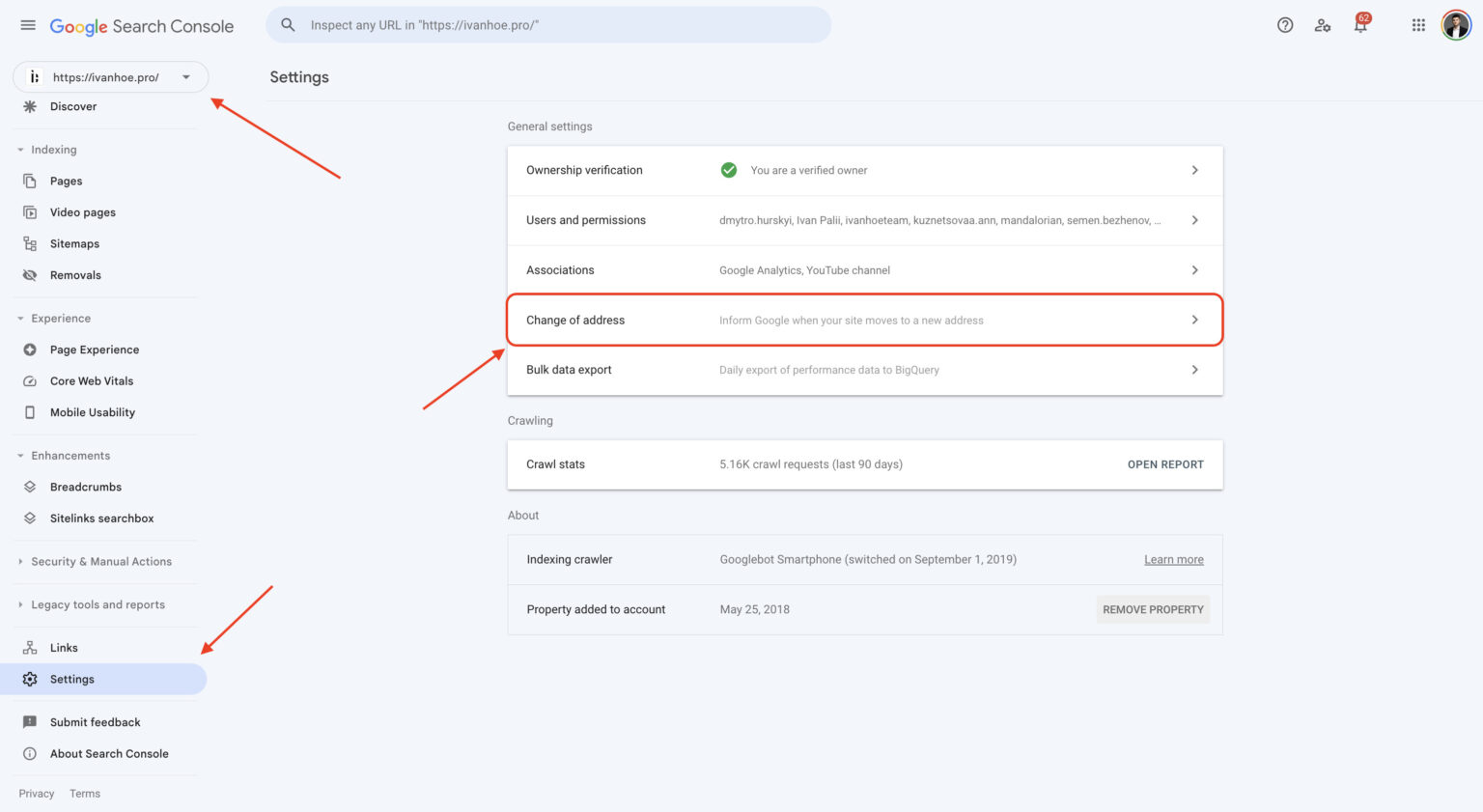 How to Change Website Address in Google Search Console?