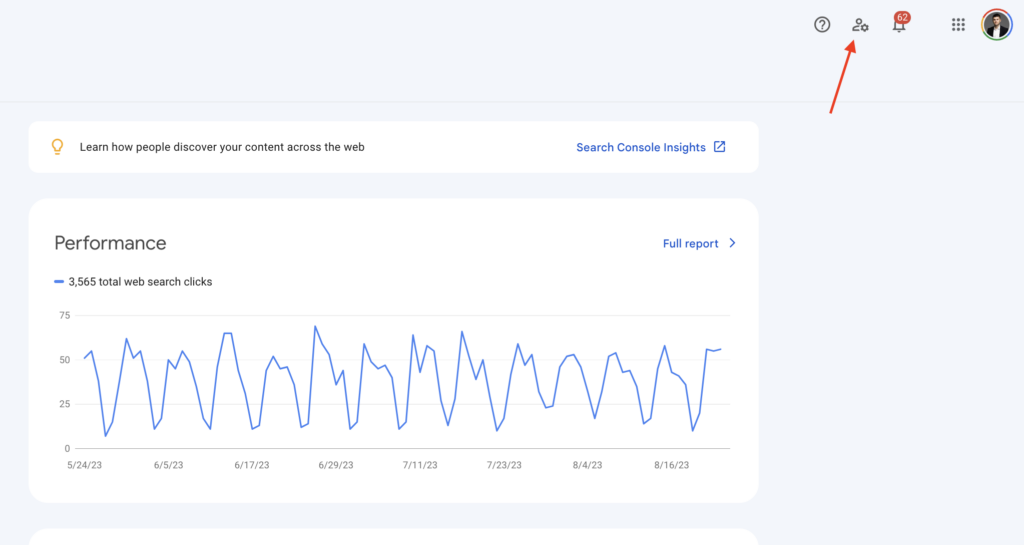 user email preferences in search console