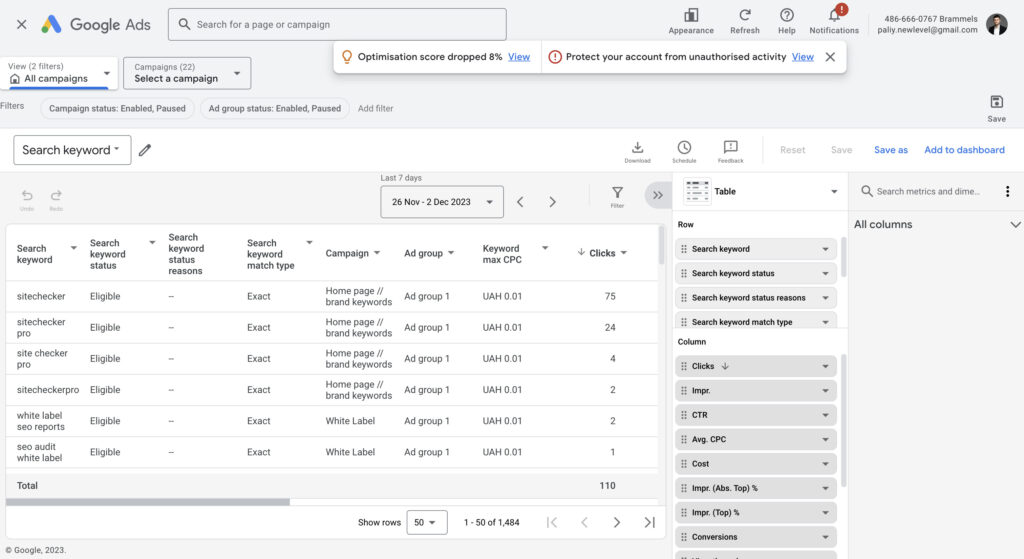 google ads report editor
