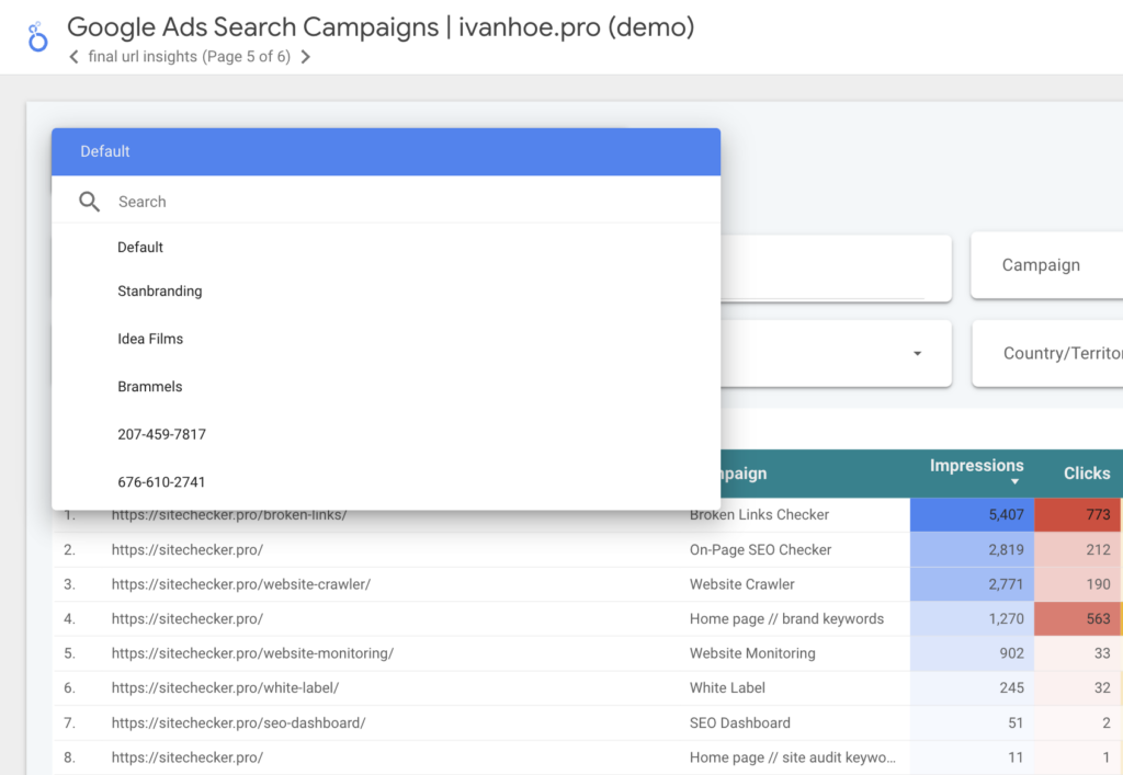 google adwords data studio template