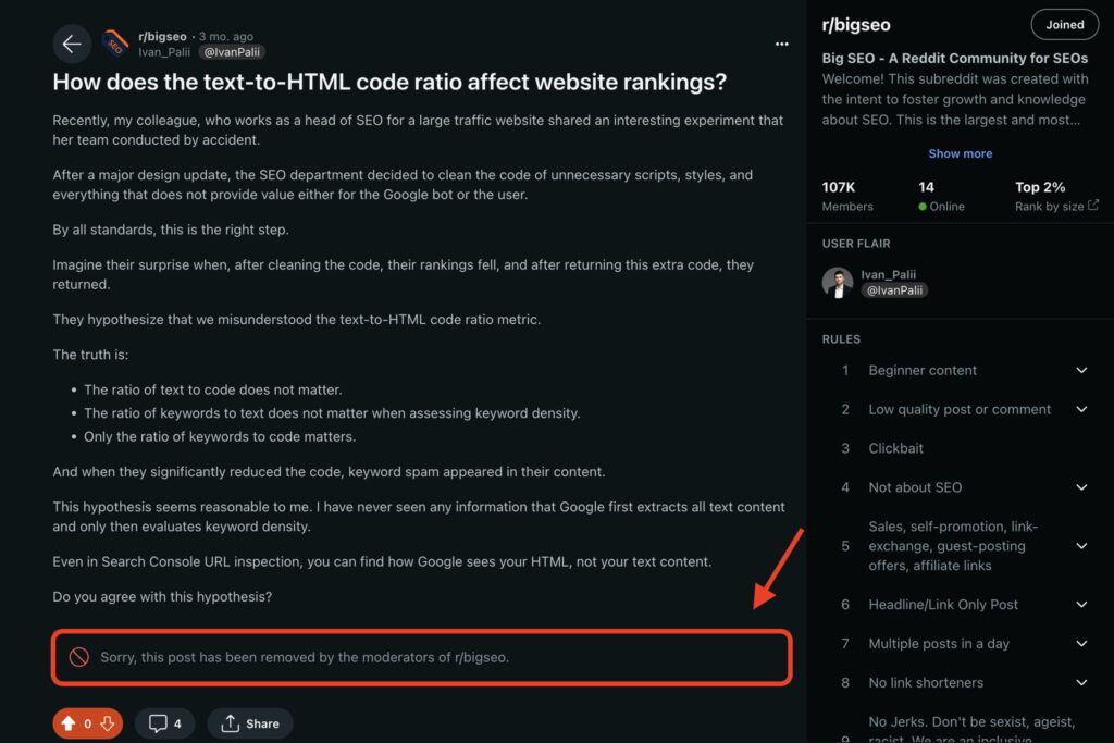 parasite seo on reddit threads
